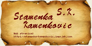 Stamenka Kamenković vizit kartica